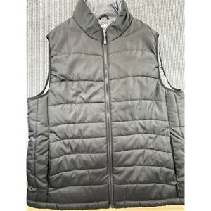 Pacific Trails Puffer Vest Men Large Black Lightweight Packable Zip Up Mock Neck